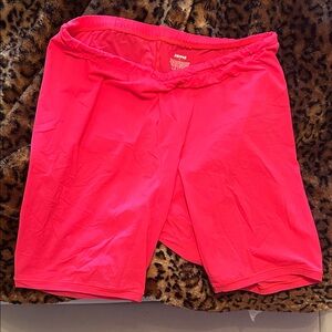 SKIMS Vibrant Coral Colored Thin Bike Shorts